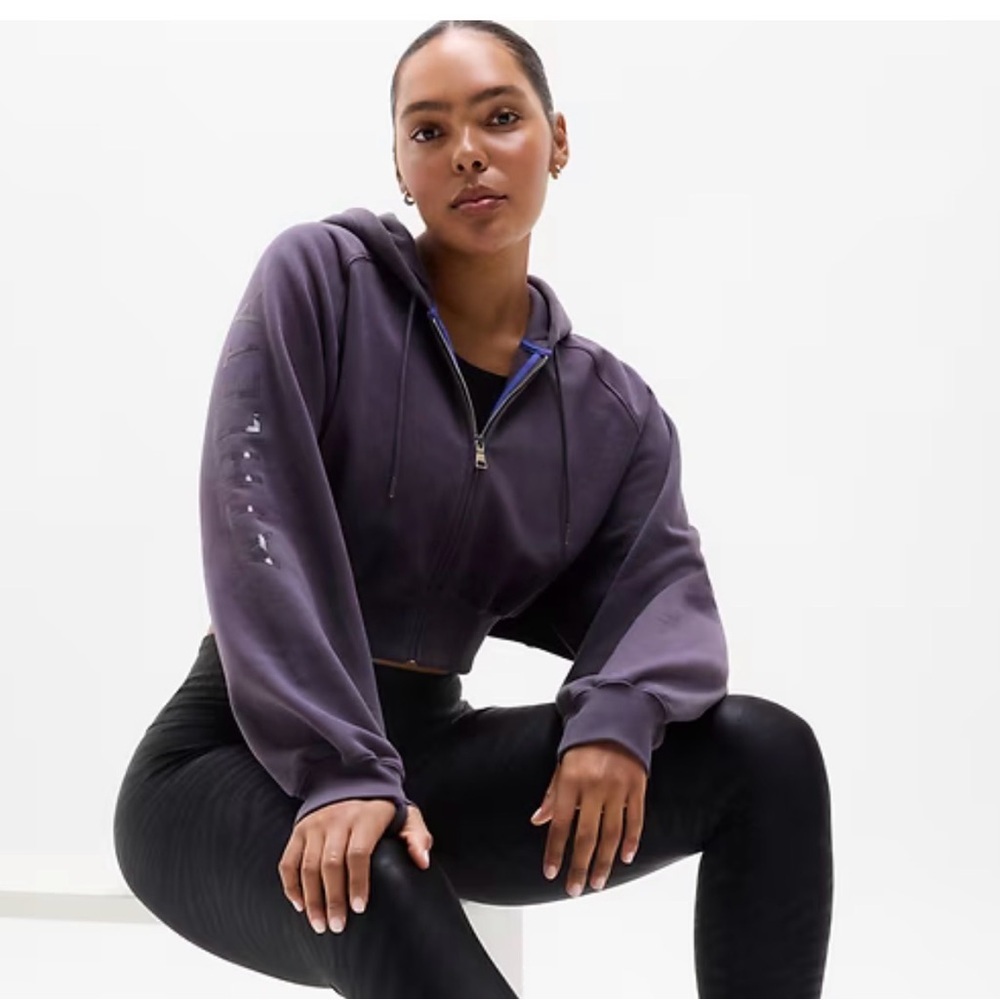 Athleta x Simone Biles Forever Fleece Crop Full Zip | NWT | Sz M - Picture 3 of 3